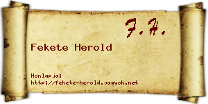 Fekete Herold névjegykártya